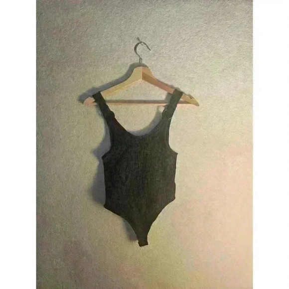 Black/gray thong body suit - Picture 2 of 6